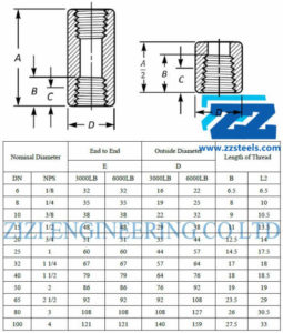 coupling bsp npt 3000lb