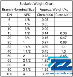Carbon Steel Sockolet Weight