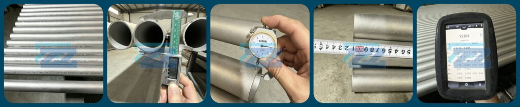 SS304 1.4301 EN10216-5 stainless steel pipe inspection